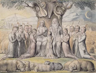 Illustrazioni dal Libro di Giobbe, pl.2 (pagina 1): Giobbe e la sua famiglia, dopo William Blake (1757-1827)